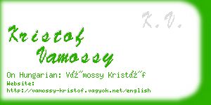 kristof vamossy business card
